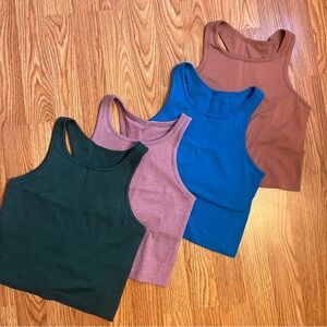 Bundle of 4 Lululemon Ebb to Street Crop Tanks